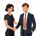 Icon representing exceptional customer service, a person helping another.