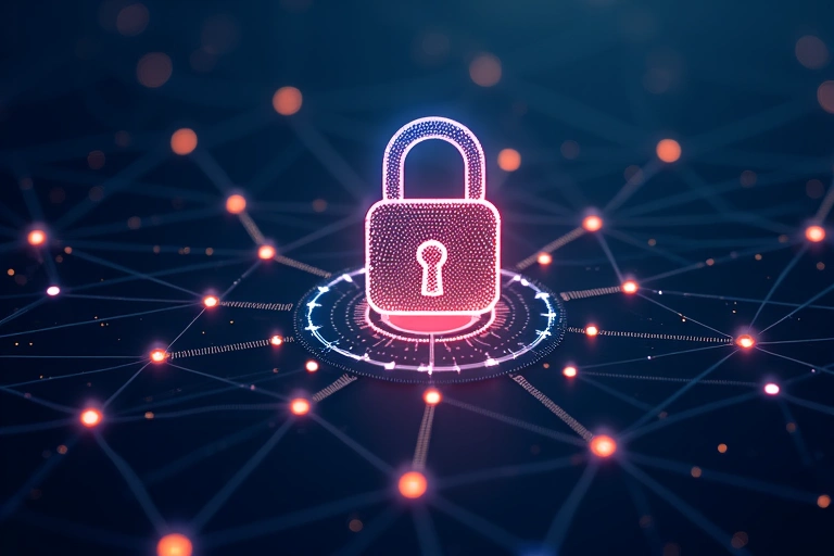 Digital lock icon representing data security